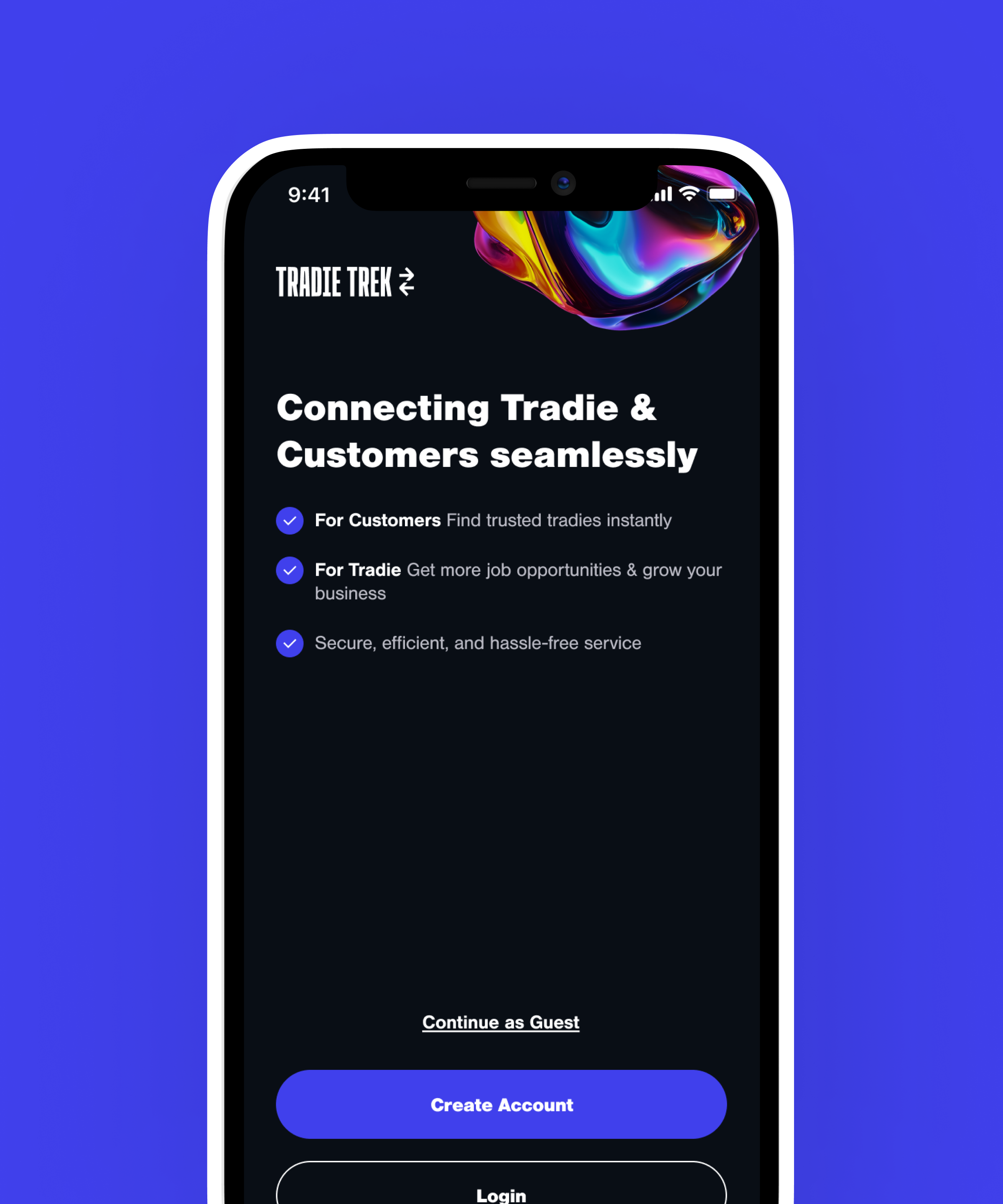 Tradie Trek UI detail
